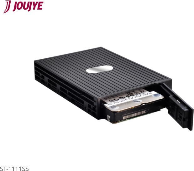 Actual product image Joujye ST-1111SS SATA mobile rack 8.9cm 3.5inch black for 6.4cm 2.5inch HDD SATA SAS