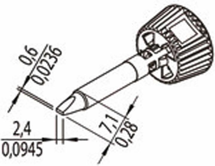 Actual product image 0142CDLF24/SB Soldering tip Tip size 2.40 mm Contents 1 pc. (Soldering tip)