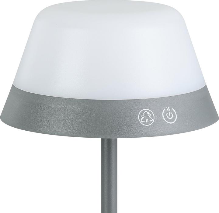 Immagine prodotto EGLO Luci Lampada da tavolo ricaricabile MEGGIANO 1.5W, 32 cm, grigio, dimmerabile (170 lm)