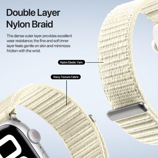 Immagine prodotto Dux Ducis Strap Apple Watch 42/44/45/46/49MM YE Nylon Braided Loop Wrist Strap Starlight (42 mm, 44 mm, 45 mm, 46 mm, 49 mm, Nylon)
