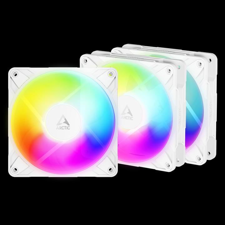 Actual product image Arctic P12 Pro Reverse A-RGB PWM Lüfter - 120mm, weiss, 3er-Pack (120 mm, 3 x)
