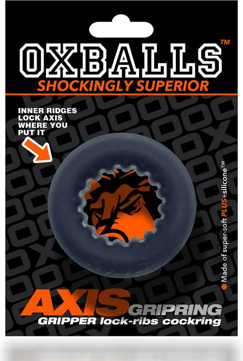 Image du produit Oxballs Axis Rib Griphold Cockring Noir Glace (5 cm)