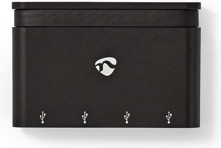 Produktbild Nedis USB Adapter USB 3.2 Gen 1 USB-CT Male 4X USB-A Nickel Plated Black Window Box with Euro Lock (USB-C, 4 Ports)