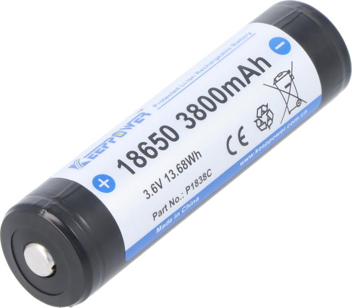 Produktbild Keeppower Li-ion Akku 18650 3800mAh, 3.6V Li-Ion-Akku geschützt Pluspol erhöht 2er-Set inkl. Aufbewahrungsbox (2 Stk., 18650, 3800 mAh)