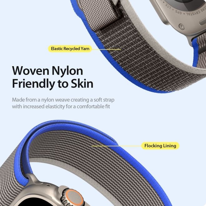 Actual product image Dux Ducis Sports Strap (44 mm, 45 mm, 42 mm, 49 mm, Nylon, Apple Watch Series 3, Apple Watch Series 1, Apple Watch Series 6, Apple Watch Series 7, Apple Watch Series 8, Apple Watch Ultra, Apple Watch Series 2, Apple Watch Ultra 2, Apple Watch Series 4, Apple Watch Series 5, Apple Watch Series 9, Apple Watch SE)