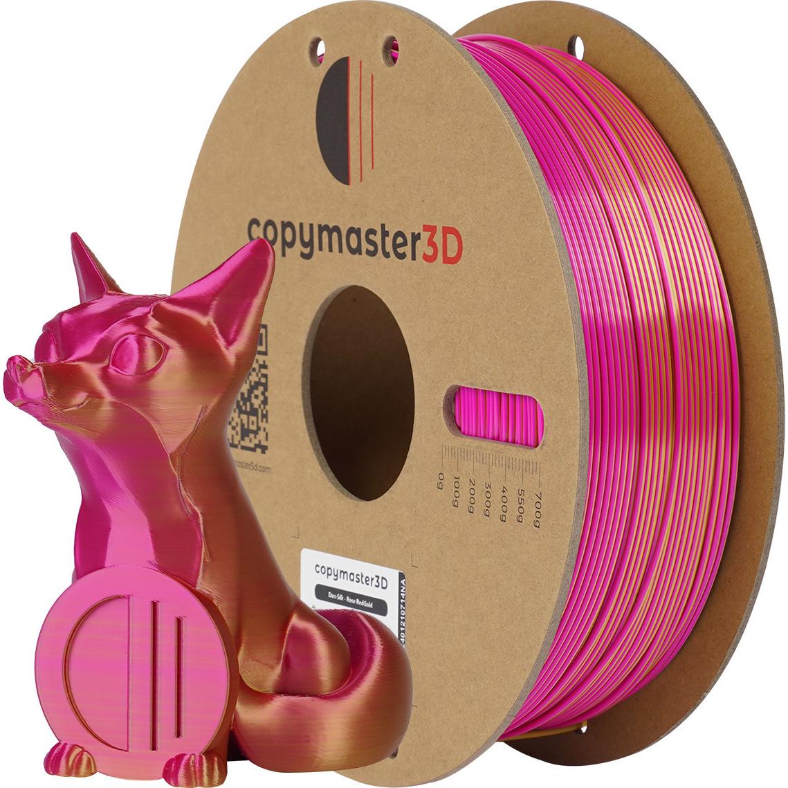 Copymaster3D Duo-Silk 3D Printer Filament, 1.75 mm, Pink/Gold (PLA, 1.75 mm, Pink), 3D Filament, Pink