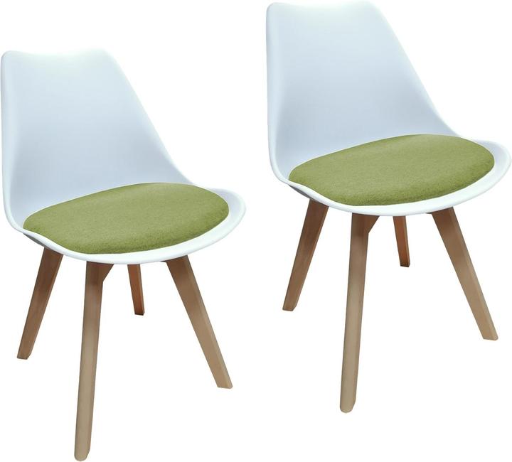 Produktbild HTI-Living Stuhl Atlanta Weiss, Webstoff Grün