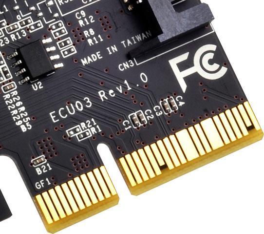 Actual product image Silverstone PCI Express Card SST-ECU03 USB 3.1 (Type A+C)