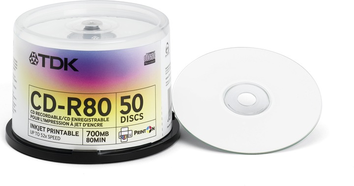 CD-R, 700MB, 52x, stampabile, fuso (0.70 GB)
