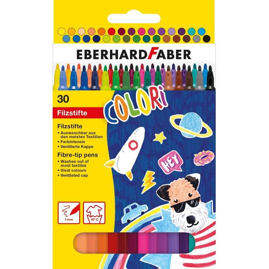 EberhardFaber, Malstifte, Fasermaler Dünn, 30er Kartonetui (Mehrfarbig, 30 x)