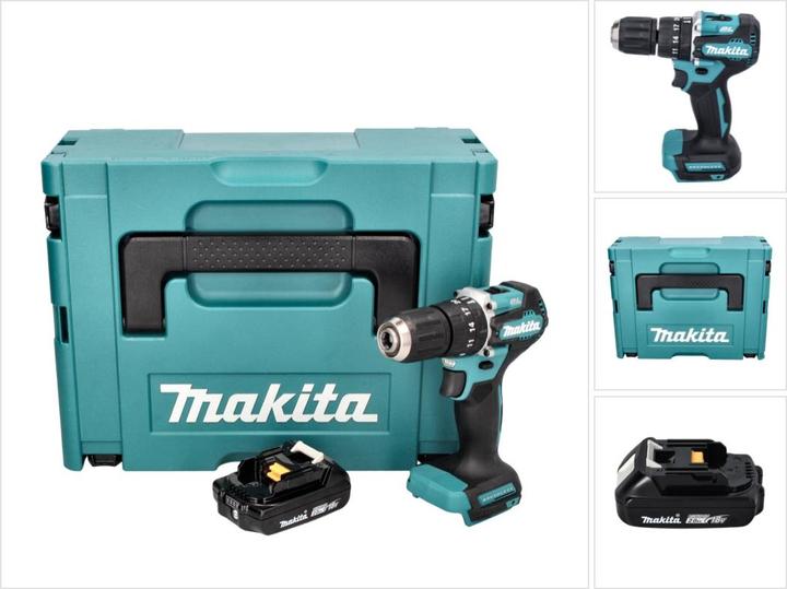 Productafbeelding Makita DHP 487 A1J Accu klopboormachine 18 V 40 Nm Brushless + 1x oplaadbare accu 2.0 Ah + Makpac - zonder (Oplaadbare batterij)