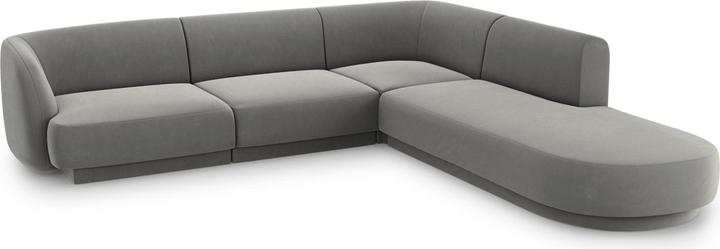 Image du produit Micadoni Canapé D'Angle Droit Velours, "Miley", 6 Places, 255x248x70Fabriqué en Europe (Canapé d'angle)