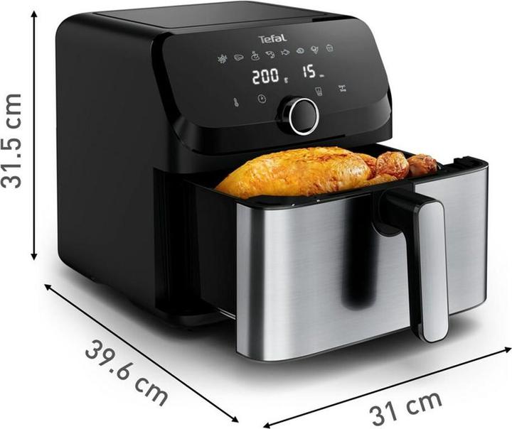 Actual product image Tefal Easy Fry Mega Hot Air Fryer (EY855D), stainless steel