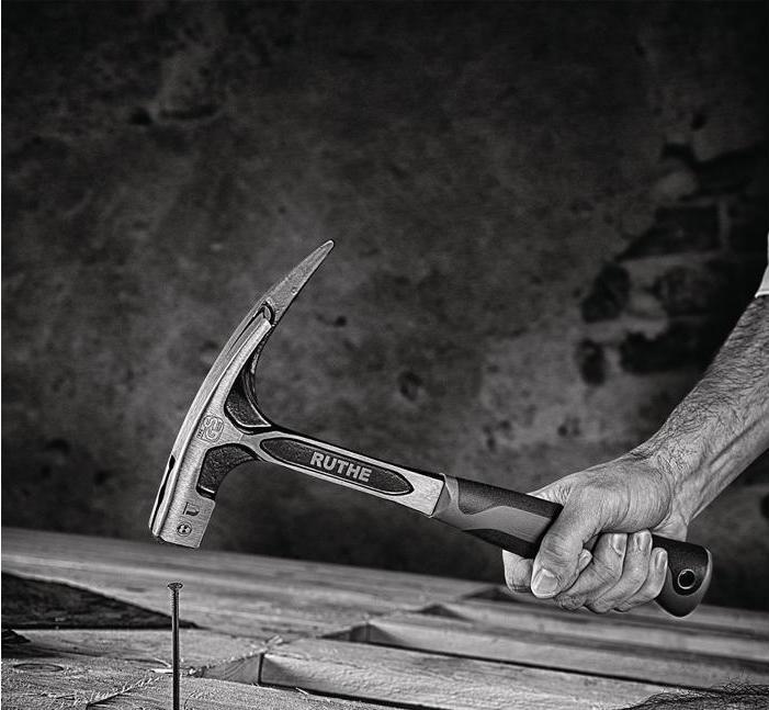 Produktbild Ruthe Latthammer Vollstahl geraute Bahn grau/schwarz (600 g)