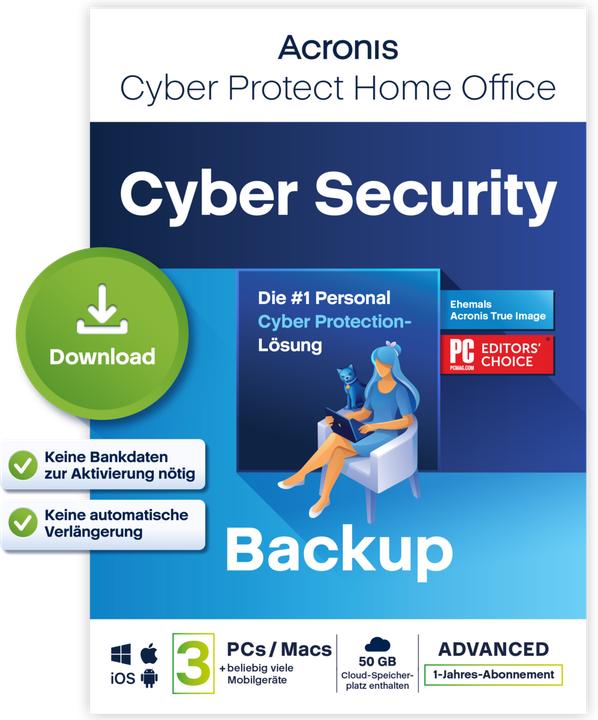 Acronis Cyber Protect Home Office Security Ed. ABO, 1yr/1PC, 50GB (12 Monate)