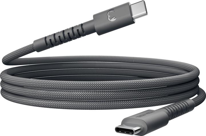 Image du produit Fresh'N Rebel Fresh 'n Rebel USB-C zu USB-C silicon geflochtenes Kabel "FlexWave" 70cm, Storm Grey (0.70 m, 60 W)