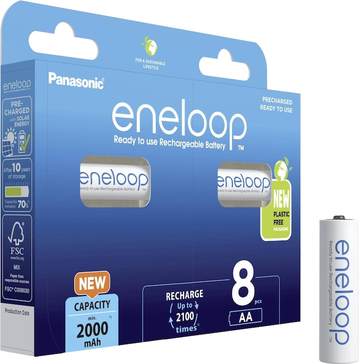 Productafbeelding Panasonic eneloop (8 Pcs., AA, 2000 mAh)