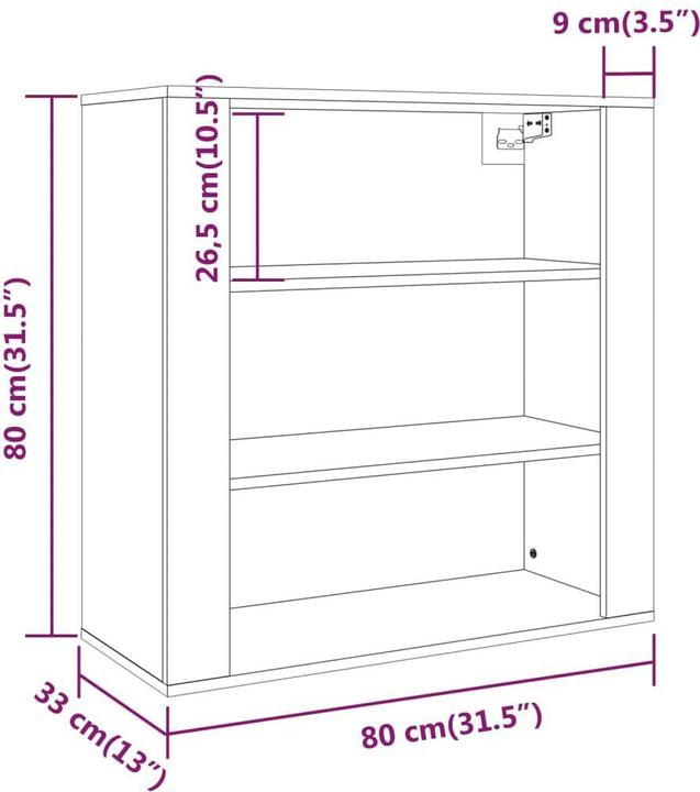 Produktbild vidaXL Wandschrank (80 x 33 x 80 cm)
