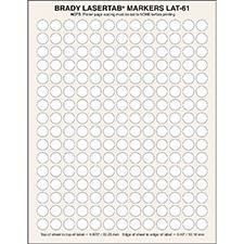 Actual product image Brady LAT-61-799-2.5, nylon fabric, white, cover label 12.7 mm diameter, permanent, 12-panel
