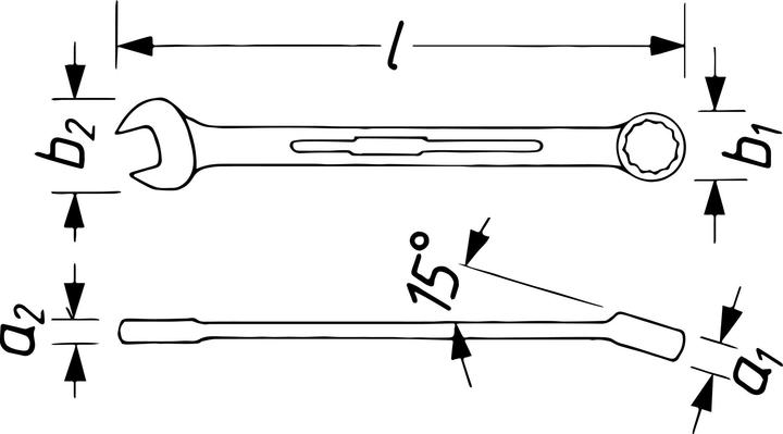 Image du produit HAZET Clé mixte 600N-60 ∙ Profil à 12 pans extérieurs ∙ 60 mm (60 mm)