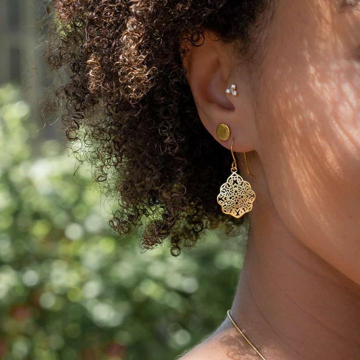 Produktbild Bijouteria Ohrpiercing (Chirurgenstahl 316L, Silber 925, Zirkonia, PVD Beschichtung (goldfarben))