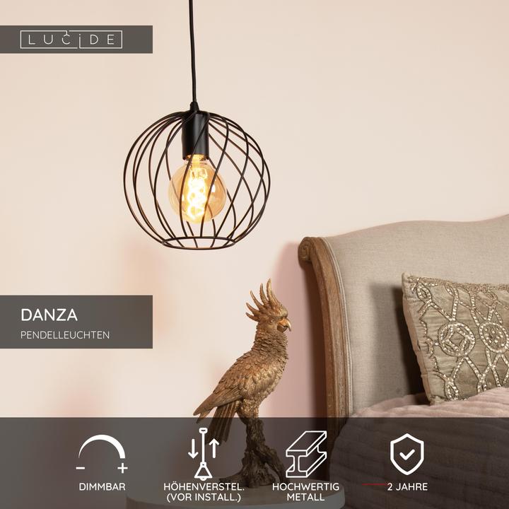 Immagine prodotto Lucide DANZA - Lampade a sospensione - Ø 25 cm - 1xE27 - Nero 21428/25/30 (E27)