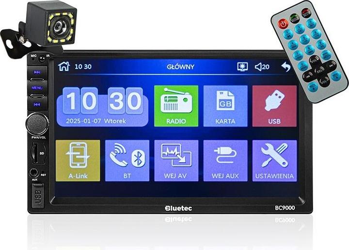 Image du produit Grizz Glass Autoradio BC9000 2DIN 7 Zoll RDS USB microSD 4x50W Rückfahrkamera (MirrorLink)