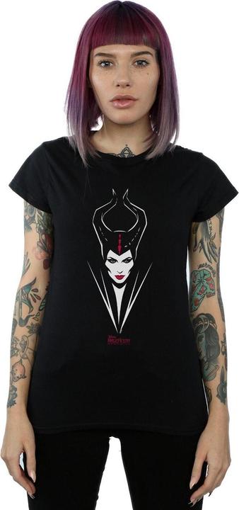 Actual product image Disney Womens/Ladies Maleficent Mistress Of Evil Face Cotton T-Shirt (XL)