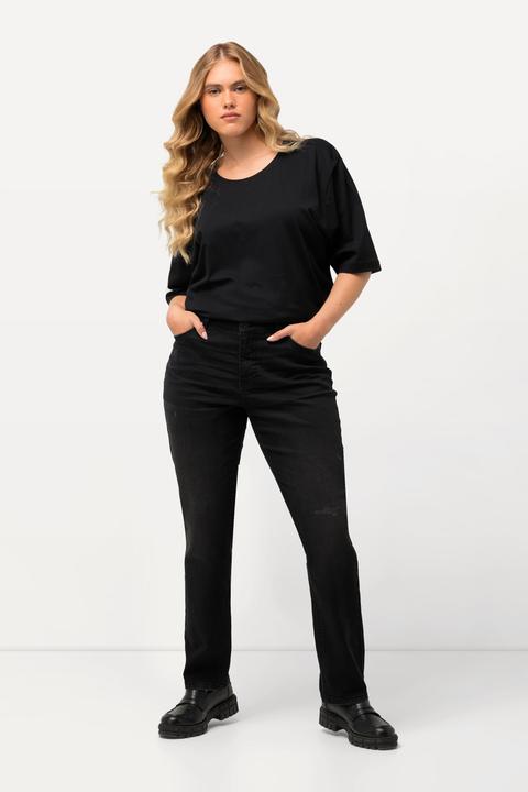 Immagine prodotto Ulla Popken Jeans modello Sammy con gamba aderente ed effetto sdrucito (44)