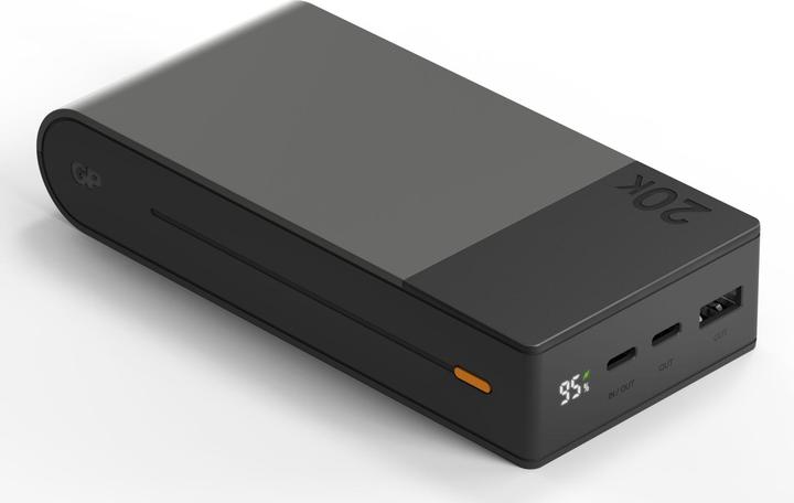 GP Batteries GP PowerBank M2+ 20C 20000mAh 2xUSB-C/1xUSB-A black LED indicator (20000 mAh, 22.50 W, 74 Wh)