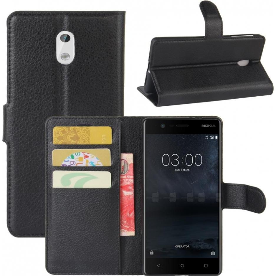Thumbnail - Screenguard Nokia 3 Leather Guard Lederhülle (Nokia 3), Smartphone Hülle, Schwarz