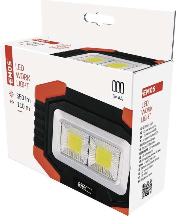 Actual product image Emos COB LED work light P4112, 350 lm, 3x AA (350 lm)