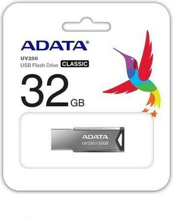 Actual product image Adata USB 2.0 Flash Drive UV250 32GB BLACK (32 GB, USB-A)