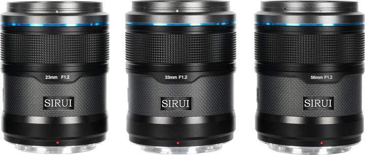 Actual product image Sirui Sniper Set 23mm, 33mm & 56mm F1.2 APSC Auto-Focus Lens Kit (E Mount, Black, Carbon Fibre) (Sony E, APS-C / DX)