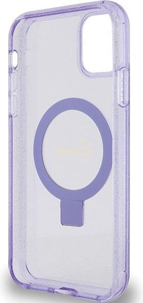 Produktbild Guess GUHMN61HRSGSU iPhone 11 / Xr 6.1" fioletowy/purple hardcase Ring Stand Script Glitter MagSafe (Apple iPhone 11, Apple iPhone XR)
