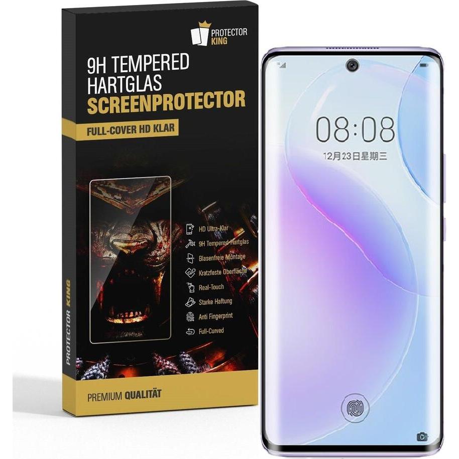 Protectorking 1x echtes Tempered 9H Panzerhartglas 3D KLAR (1 Stück, Huawei Nova 9), Smartphone Schutzfolie, Transparent