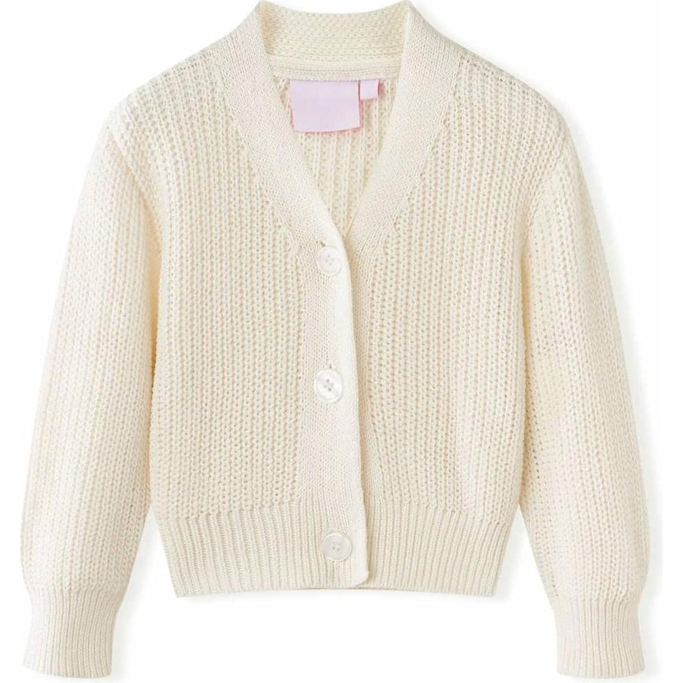 VidaXL, Unisex, Pullover, Kinder-Strickjacke Schneeweiss 104,Material: 100, Weiss, (104)