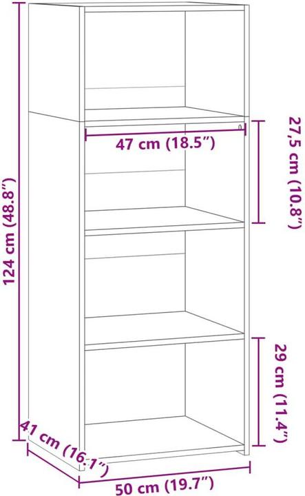 Image du produit vidaXL Buffet haut (50 x 41 x 124 cm)