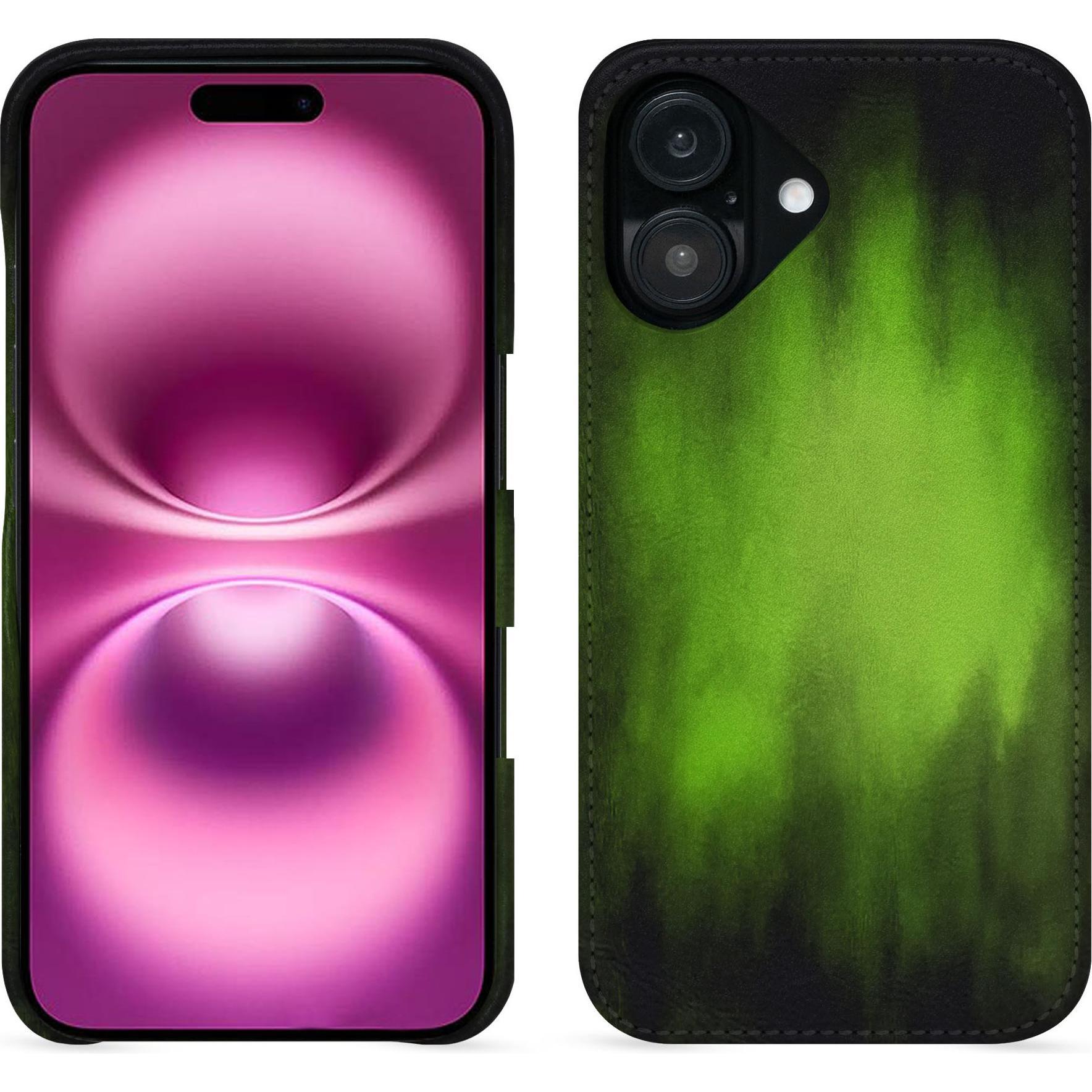 Noreve Lederschutzhülle (Apple iPhone 16 Plus), Smartphone Hülle, Grün