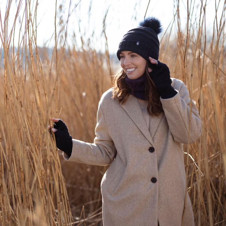 Produktbild Heat Holders Handschuhe Fingerlos, Thermo Handschuhe Ohne Finger Stricken (One Size)