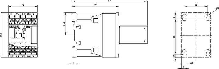 Produktbild Siemens Schütz, AC-3e, 16 A/7,5 kW/400V, 3-polig, AC 230V, 50/60Hz, 1S, Federzugansch... 3RT20182EP01