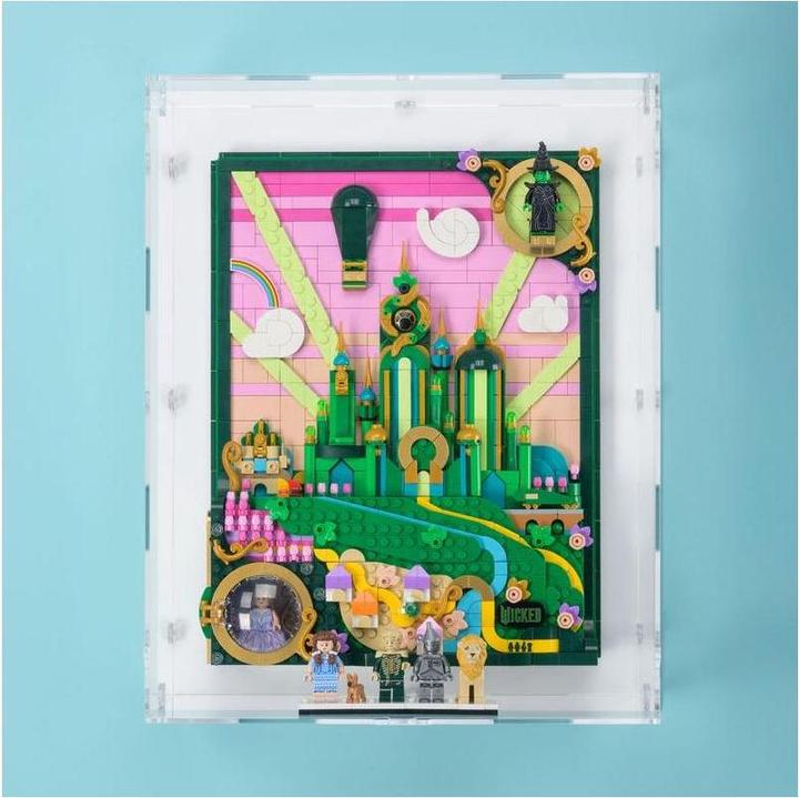 Produktbild iDisplayit Acryl-Wand-Display für LEGO® 75685 Emerald City Wandkunst (Mit schwarzem Hintergrund)