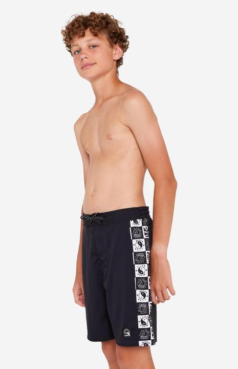 Actual product image Olaian Boardshorts Surfen Jungen 900 Band schwarz (140)