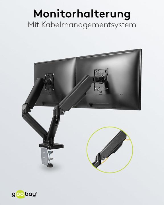 Actual product image Goobay Double monitor mount with gas pressure spring (Table, 32", 9 kg)