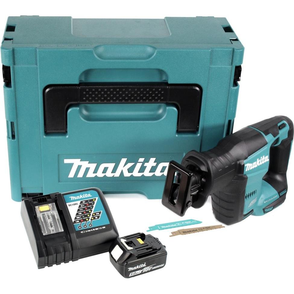 Thumbnail - Makita, Säbelsäge, DJR 188 RT1J Akku Reciprosäge 18 V Brushless Säbelsäge im Makpac + 1x 5,0 Ah Akku + Ladegerät