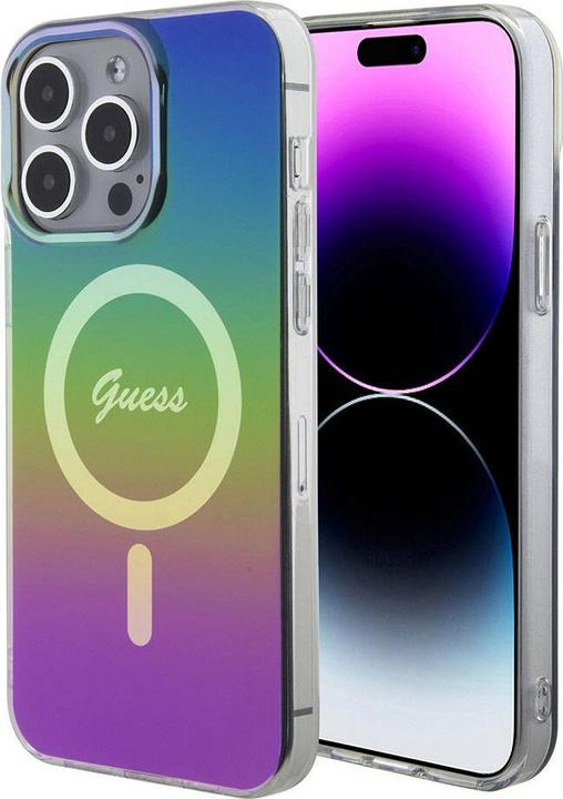 Actual product image Guess GUHMP15LHITSK iPhone 15 Pro 6.1" czarny/black hardcase IML Iridescent MagSafe (Apple iPhone 15 Pro)