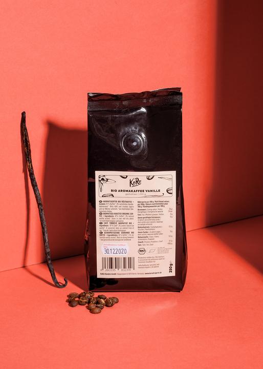 Produktbild KoRo Gerösteter Bio-Kaffee mit Vanille-Aroma, gemahlen (250 g)