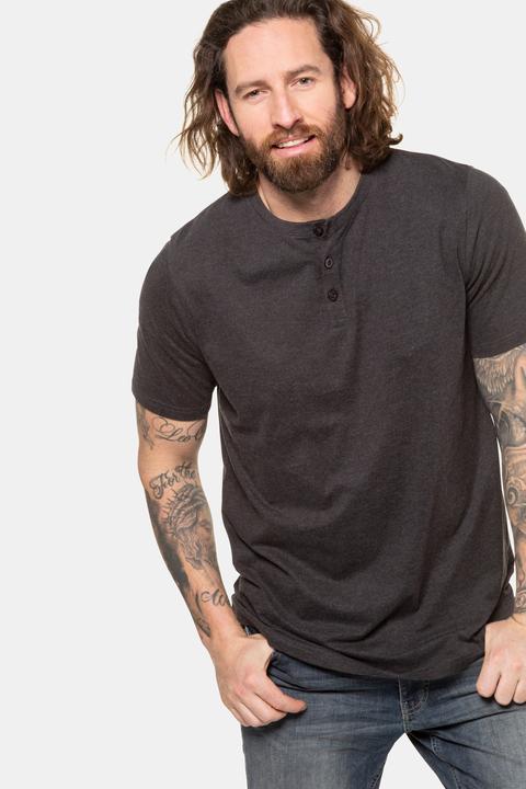 Image du produit JP1880 T-shirt Henley, collection Basic. Manches courtes et patte de boutonnage (6XL)