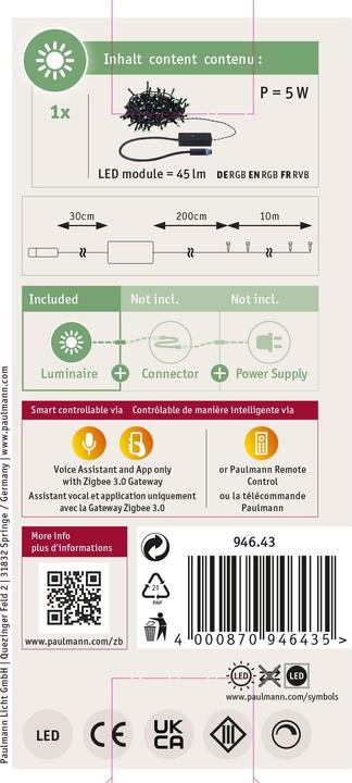 Produktbild Paulmann Outdoor Plug & Shine Lichterkette Yuna (12.40 m)