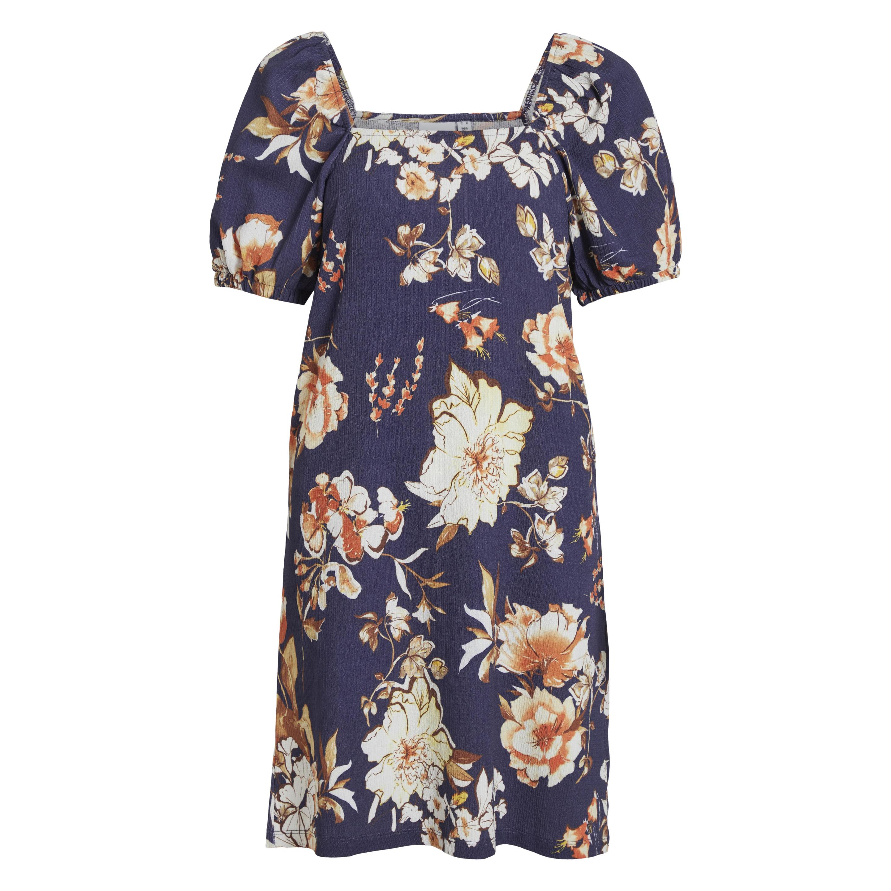 Vila, Damen, Kleider, Visopa S/S Square Neck Dress /Ka, Blau, (M)
